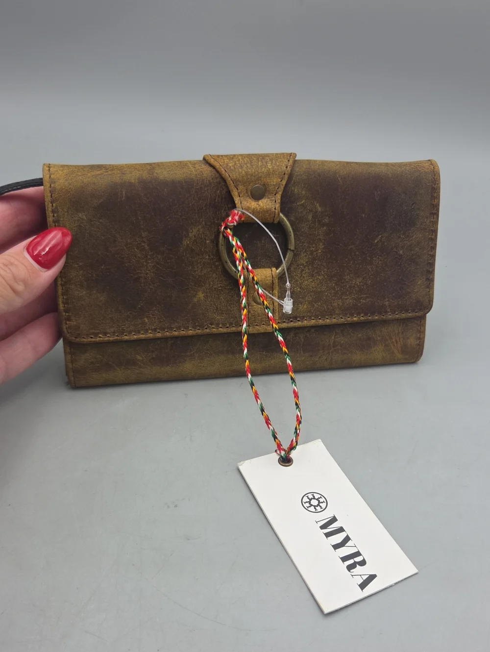 Myra Just4Me distressed leather wallet New NWT